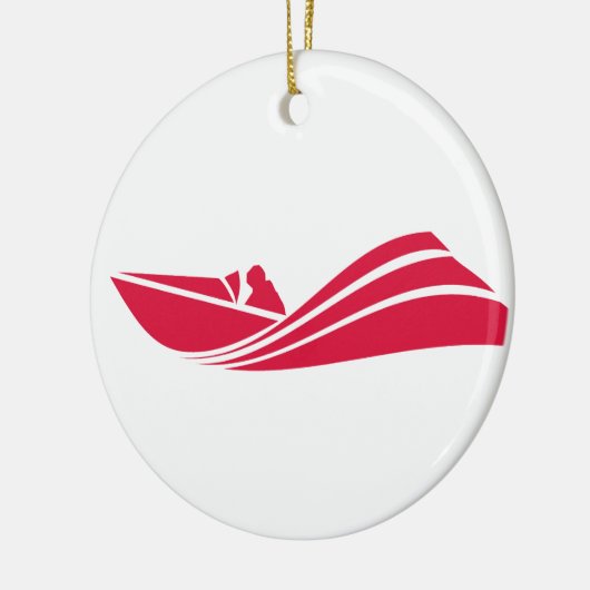 De rode speedboot van Crimson Keramisch Ornament (Links)