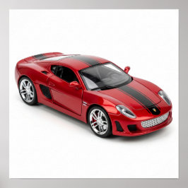 De rode sportwagen poster