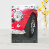 De Rode Sportwagen van de verjaardag Kaart (Gele Bloem)