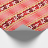 De rode Strepen van Honu van de Hibiscus Cadeaupapier (Hoek)