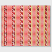 De rode Strepen van Honu van de Hibiscus Cadeaupapier (Vlak)
