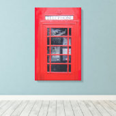 De Rode Telefooncel van Londen Canvas Afdruk (Insitu (Houten vloer))