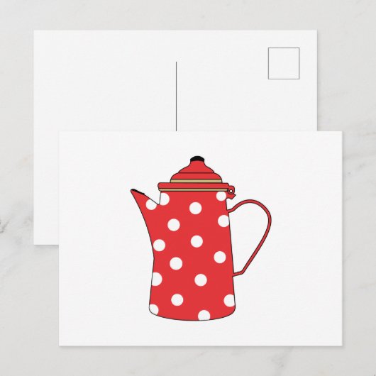 De rode theepot briefkaart (Voorkant / Achterkant)