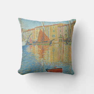 De Rode Ton by Paul Signac, Vintage Pointillisme Kussen