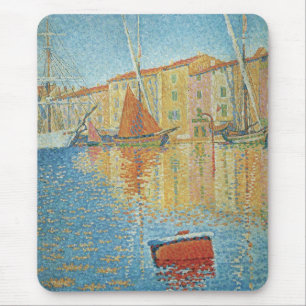 De Rode Ton by Paul Signac, Vintage Pointillisme Muismat