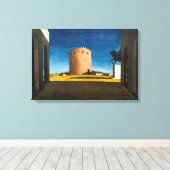 De Rode Toren | Giorgio de Chirico | Canvas Afdruk (Insitu (Houten vloer))