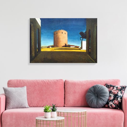 De Rode Toren | Giorgio de Chirico | Canvas Afdruk (Insitu (Woonkamer))