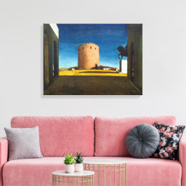 De Rode Toren | Giorgio de Chirico | Canvas Afdruk
