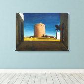 De Rode Toren | Giorgio de Chirico | Canvas Afdruk (Insitu (Houten vloer))