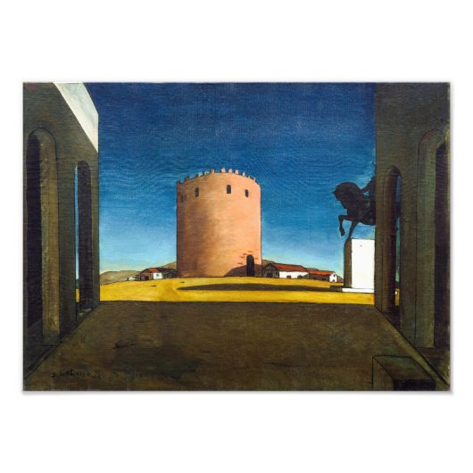 De Rode Toren | Giorgio de Chirico | Foto Afdruk (Voorkant)