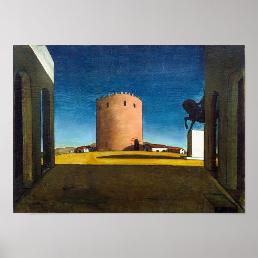 De Rode Toren | Giorgio de Chirico | Poster (Voorkant)
