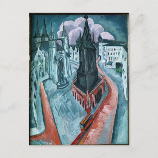 De Rode Tower in Halle, 1915 Briefkaart (Voorkant)