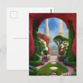 De Rode Tuinen Fantasie Digitale Kunst Briefkaart (Voorkant / Achterkant)
