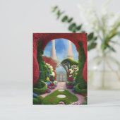 De Rode Tuinen fantasy Digital Art Briefkaart (Staand voorkant)