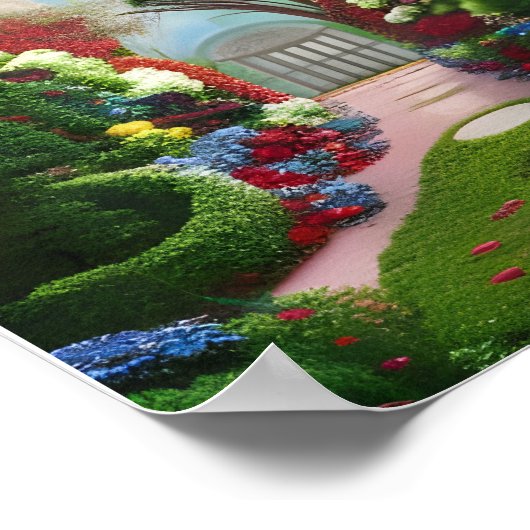 De Rode Tuinen fantasy Digital Art Poster (Hoek)