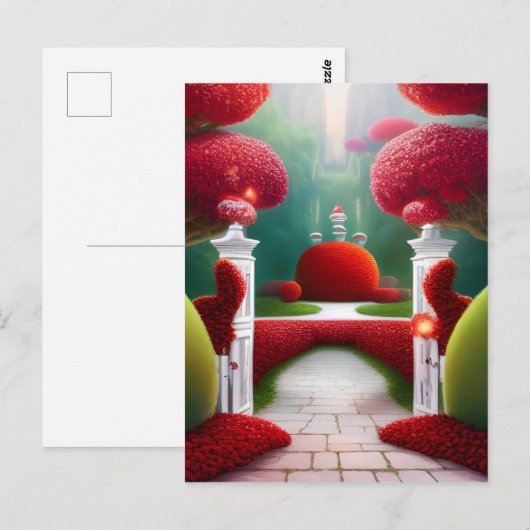 De Rode Tuinen van Wonderland Briefkaart (Voorkant / Achterkant)