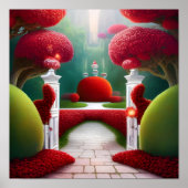 De Rode Tuinen van Wonderland Poster (Voorkant)