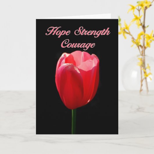 De Rode Tulp van Parkinson van de Moed van de Kaart (Gele Bloem)