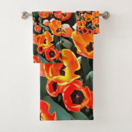 De rode tulpen van Istanbul Bad Handdoek