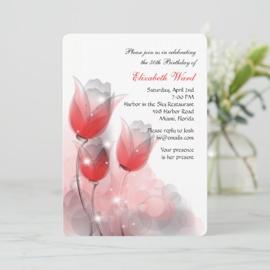 De rode Uitnodiging van de Partij van de (Staand voorkant)