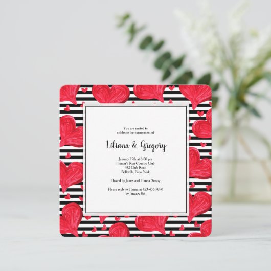 De rode Uitnodiging van Harten (Staand voorkant)