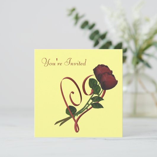 De rode Uitnodiging van het Hart van Rozen (Staand voorkant)