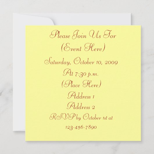 De rode Uitnodiging van het Hart van Rozen (Achterkant)