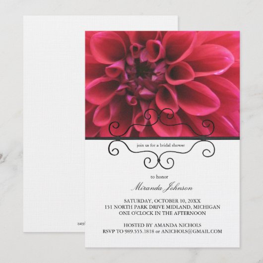 De rode Uitnodigingen van het Vrijgezellenfeest (Voorkant / Achterkant)