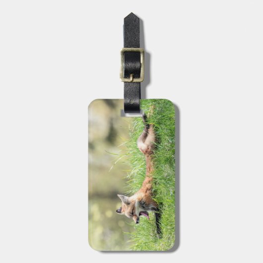 De rode Uitrusting van de Vos Bagagelabel (Voorkant verticaal)