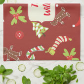 De rode Vakantie van de Peperkoek van Kerstmis Theedoek (Gevouwen)