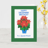 De rode Verjaardag van December van Poinsettia Kaart (Gele Bloem)