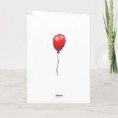 De rode verjaardagsballon van het Beest Kaart (Achterkant)