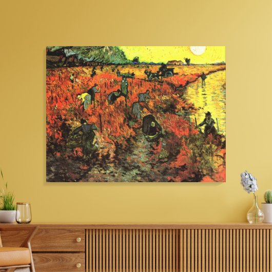 De Rode Vineyard van Vincent van Gogh. Canvas Afdruk (Insitu (Woonkamer))