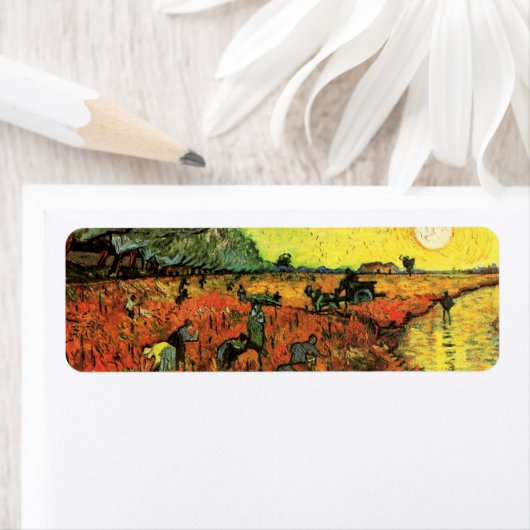 De Rode Vineyard van Vincent van Gogh Etiket (Insitu)