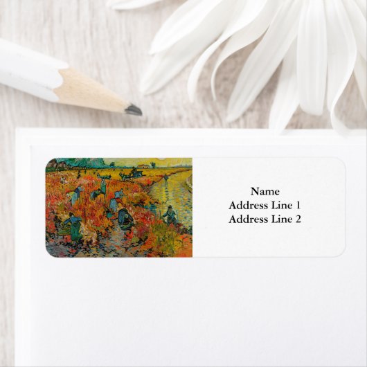 De Rode Vineyard van Vincent Van Gogh Etiket (Insitu)