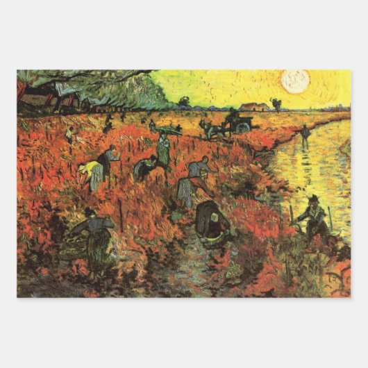 De Rode Vineyard van Vincent van Gogh Inpakpapier Vel (Voorkant)