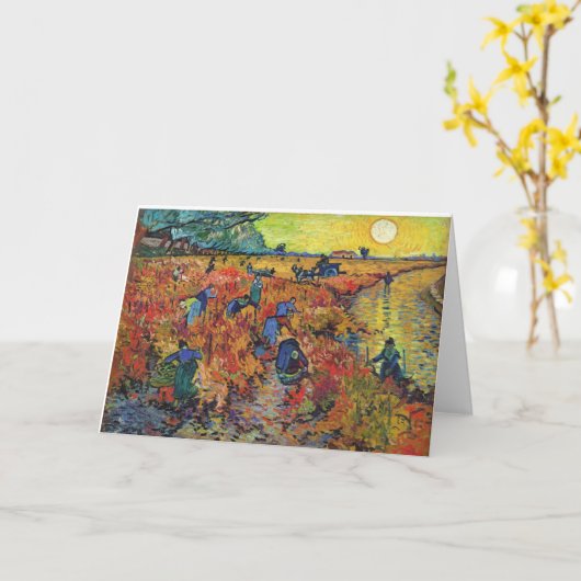 De Rode Vineyard van Vincent van Gogh Kaart (Gele Bloem)