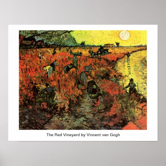 De Rode Vineyard van Vincent van Gogh. Poster (Voorkant)