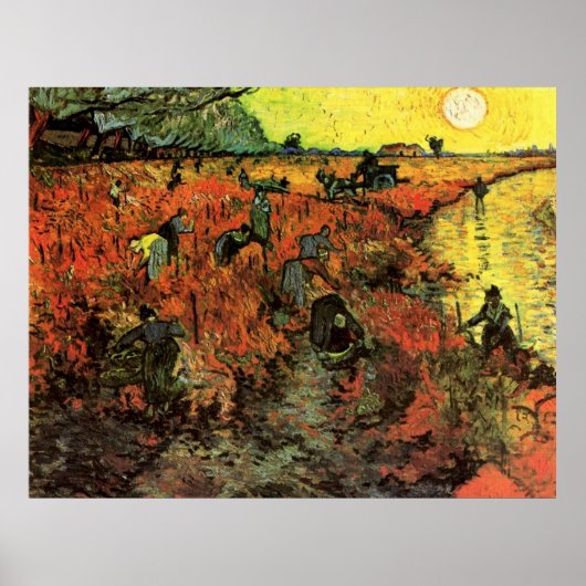 De Rode Vineyard van Vincent van Gogh. Poster (Voorkant)