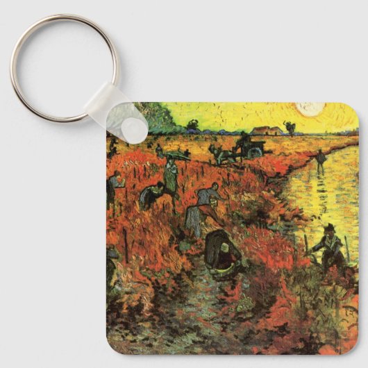 De Rode Vineyard van Vincent van Gogh Sleutelhanger (Voorkant)