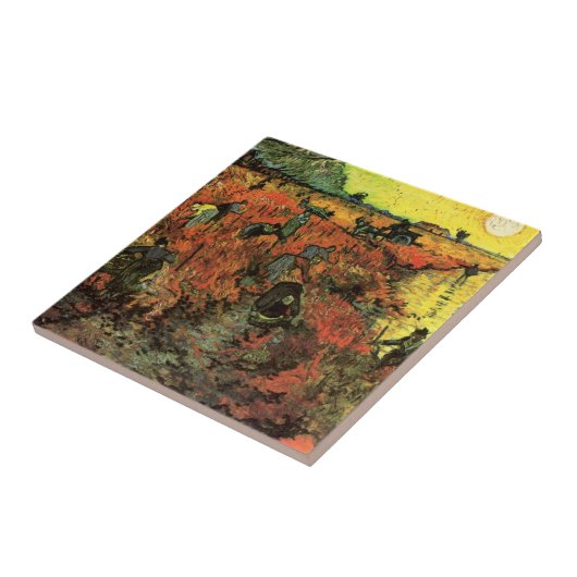 De Rode Vineyard van Vincent van Gogh Tegeltje (Zijkant)