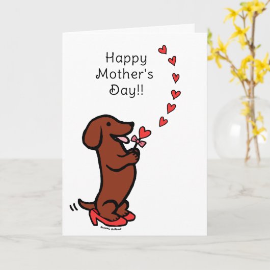 De rode Vlotte Harten van het Moederdag van de Kaart (Gele Bloem)