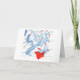 De rode vogel & rood-berried de kaart van de