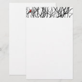 De rode vogel van Leslie Peppers Briefpapier (Voorkant / Achterkant)