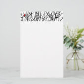 De rode vogel van Leslie Peppers Briefpapier (Staand voorkant)