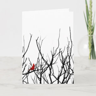 De rode vogel van Leslie Peppers Feestdagen Kaart