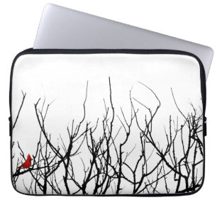 De rode vogel van Leslie Peppers Laptop Sleeve