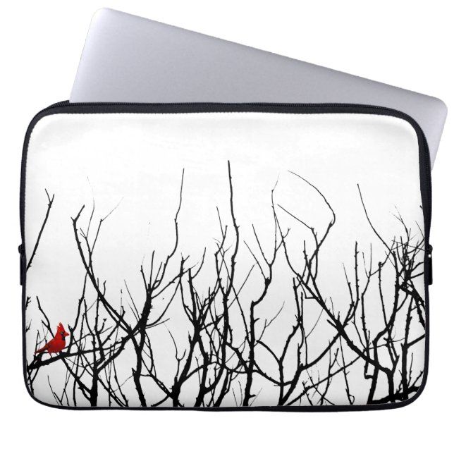 De rode vogel van Leslie Peppers Laptop Sleeve (Voorkant)