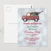 De rode Vrachtwagen van de Levering van Kerstmis Briefkaart (Voorkant / Achterkant)