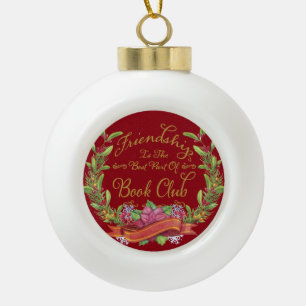 De rode Vriendschap van de Boekenclub van Keramische Bal Ornament